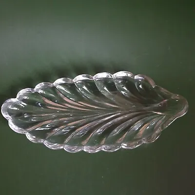Buy Leaf-shaped Serving Dishe Clear Glass Art Deco Davidson Vintage • 8£