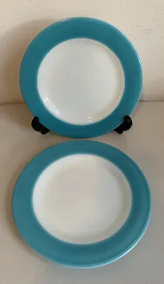 Buy Set Of 2 Vintage Pyrex Glass Blue Band Salad Plates Plates 8.25” • 15.36£