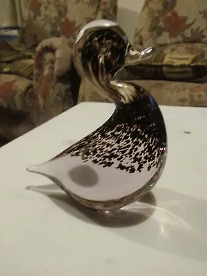 Buy Wedgwood Glass Duck Paperweight Brown Clear Speckled Vintage 1970's Ref RSW232 • 24.99£