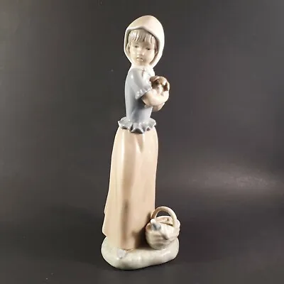 Buy Retired Lladro NAO Girl Holding A Puppy #170 Titled  Protecting The Dog  • 52.40£
