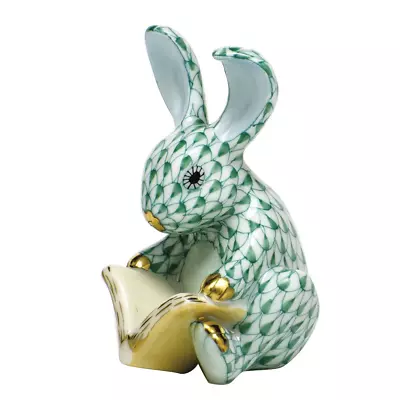 Buy New Herend Storybook Bunny Rabbit Green Fishnet #vhv-16033 Brand Nib Save$$ F/sh • 360.19£