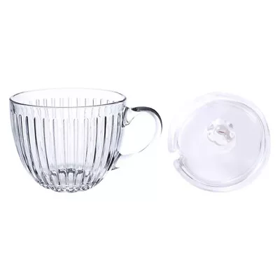 Buy  Glass Cup With Lid Fruit Bowl Microwavable Bowls Ice Cream Cups Portable • 19.28£