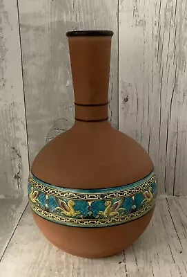 Buy Terracotta D.B & Co Davenport & Beck Etruria Bottle Flask Vase, Antique C.1870's • 44.99£