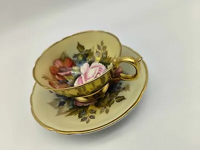 Buy Antique Aynsley Orchard Gold Rose Flower Bouquet Cup & Saucer J.A.Bailey • 649.99£