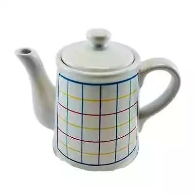 Buy Mt. Clemens Vintage Mardi Gras Collection Rainbow Grid Ceramic Teapot • 19.26£
