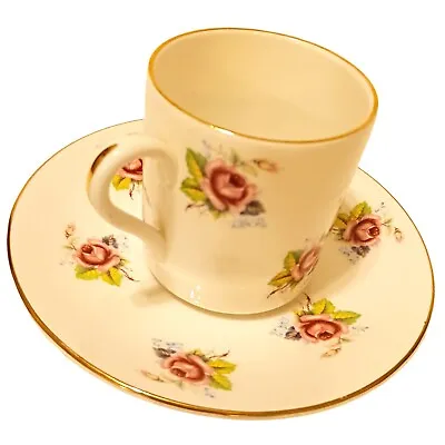 Buy Royal Grafton Demitasse Tea Cup And & Saucer Fine Bone China Pink Rose Bouquets  • 13.28£