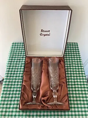 Buy Stuart Crystal Glasses - Henley Champagne Flutes - Set Of 2 - Boxed • 35£