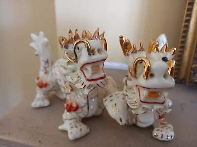 Buy Pair Miniature Vintage Imperial Chinese Porcelain Dragons • 8£