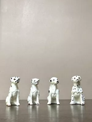 Buy Collectors Set Of 4 Retro Vintage Miniature Spotted Dogs Dalmations Bone China • 14£