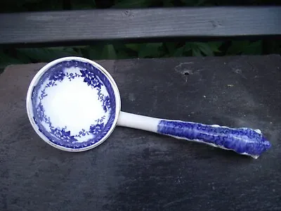 Buy Antique Blue & White Transfer Print Ceramic Ladle - Pretty Garlands Of Flowers • 6£
