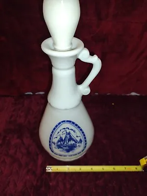 Buy Vintage 1963 Jim Beam White Milkglass Decanter With Blue Ships And Windmill. 13  • 7.56£