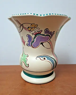 Buy Vintage Honiton Devon Pottery Ceramic Wall Vase Floral 6.5  High Monkdom Design • 9.99£