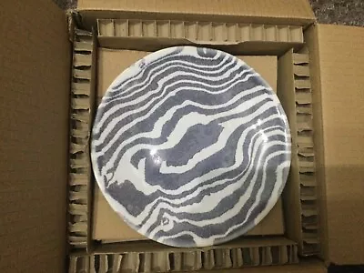 Buy New Next Set Of 4 Grey Zebra  Side Plates Stoneware • 20£