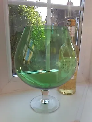 Buy  Vintage Swedish Green  Brandy Shaped Art Glass Vase. • 36£