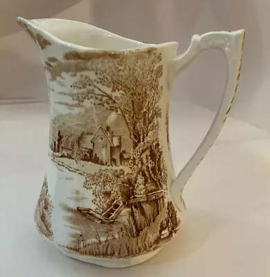 Buy Vintage Alfred Meakin Tintern Jug / Pitcher 6 Inch/17.5cm Tall, Brown And White • 11£