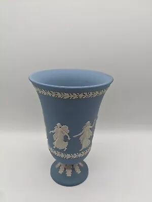 Buy Wedgwood Dancing Hours Blue Jasper Ware Jasperware Vase 19.5cm • 13.50£