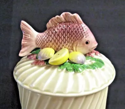 Buy Fitz & Floyd Snapper Fish Canister 9'' Tall Nautical Ocean Theme Made In Japan • 37£