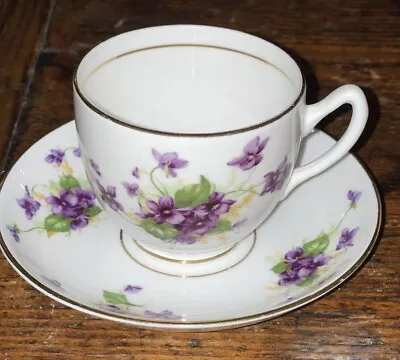 Buy Vtg Duchess Tea Cup And Saucer Purple Violets Bone China England • 17.01£