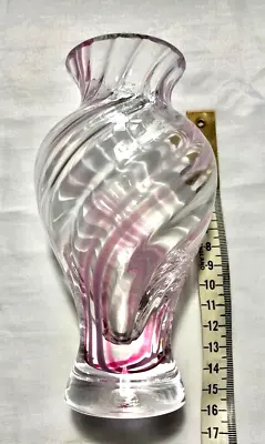 Buy Caithness Art Glass Pink & White Swirl Pattern Small Bud Vase • 8.95£
