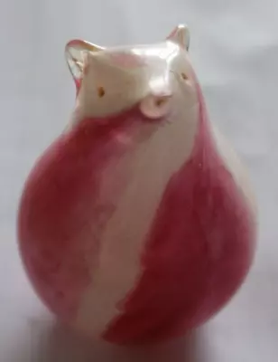 Buy Glass Mouse Paperweight (182) Pink And White Striped • 10.99£