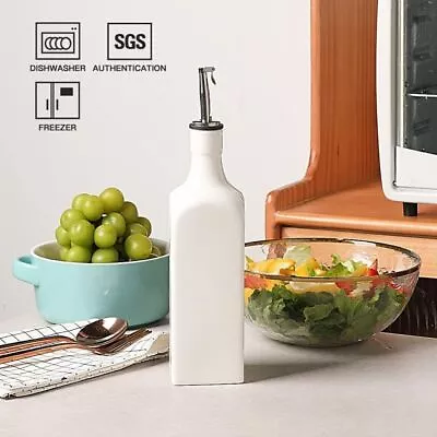 Buy New Ceramic Olive Dispenser Bottle Opaque Oil Cruet Leak Proof Vinegar Container • 9.26£
