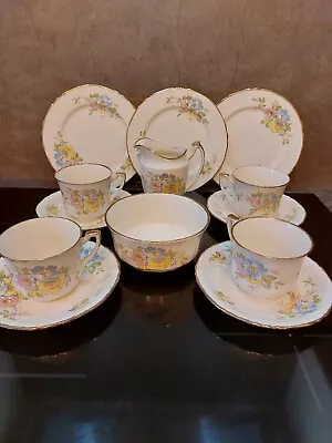 Buy Beautiful Vintage Alfred Meakin China Tea Set For 4 - Floral 13 Pieces • 13.95£