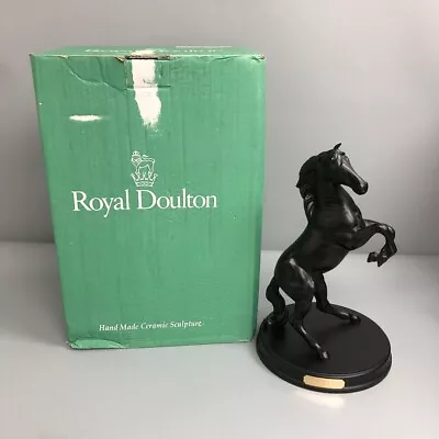 Buy  Royal Doulton Spirit Of The Wild Black Horse Figurine Boxed Stallion 30cm -CP  • 10.50£