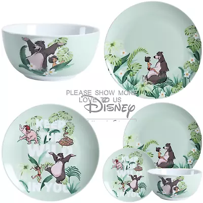 Buy Disney Jungle Green Elephant Snake Bear Ape Dinner Plate/side Plate/bowl X 3 • 21£