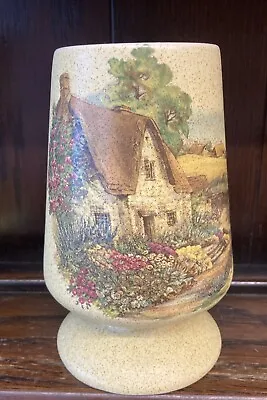 Buy  Vintage New Devon Pottery  Flower Vase 1970s Country Cottage Scene. • 12£