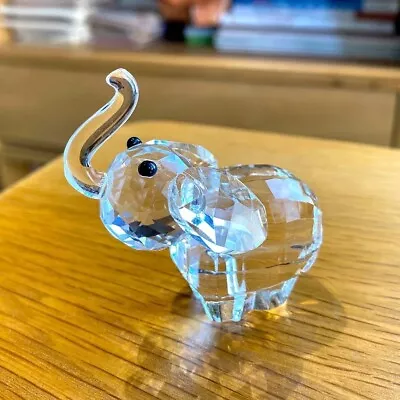 Buy Clear Crystal Cute  Elephant Figurines Glass Animal Paperweight Ornament Statue • 15.99£