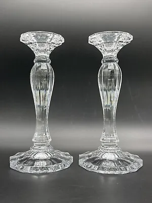 Buy Set Of 2 Vintage Crystal Cut Glass Candlesticks Taper Candle Holders 10  • 24.66£