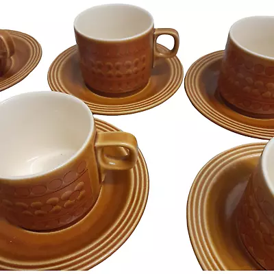 Buy Hornsea Saffron Brown Tea Set Of Cups / Saucers / Milk Jugs & Sugar Bowls • 12.99£