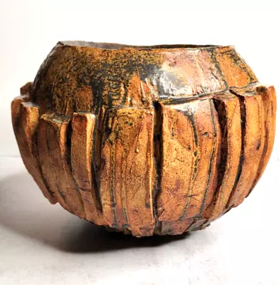 Buy Bernard Rooke (B.R) Brutalist Studio Art Pottery Vase READ • 160.03£