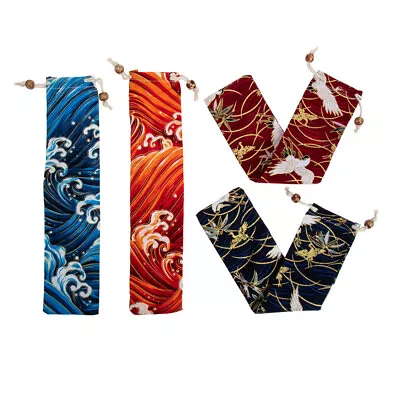 Buy  4 Pcs Drawstring Bag Fabric Travel Chopsticks Tableware Pockets Folding Fans • 15.99£
