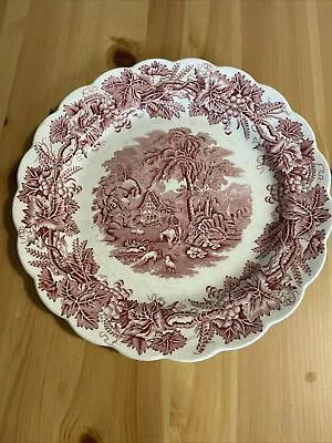 Buy Booths Bread And Butter Plate. Pink. British Scenery A8024 Scalloped Edge. • 20£
