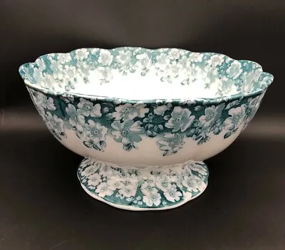 Buy Antique Furnival Floral Transferware Centerpiece Punchbowl 1892 • 184.51£
