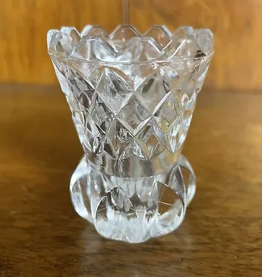 Buy Vintage 1930's Clear Pressed Glass Toothpick Holder Depression Ware Table Decor • 9.49£