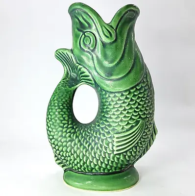 Buy Dartmouth Pottery Devon England Vintage Green Gurgling Fish Pitcher Vase 7 Inch • 44.48£