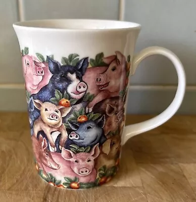 Buy QUEEN'S Farmyard Fine Bone China Pigs & Apples Pig Mug Made In England Brand New • 9£