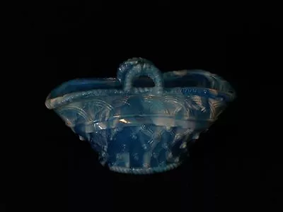 Buy Victorian Antique Sowerby Blue Malachite Or Slag Glass Handled Basket • 138.30£