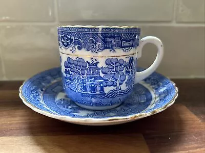 Buy Royal Stafford English Bone Chine Willow Pattern Cup And Saucer • 12£