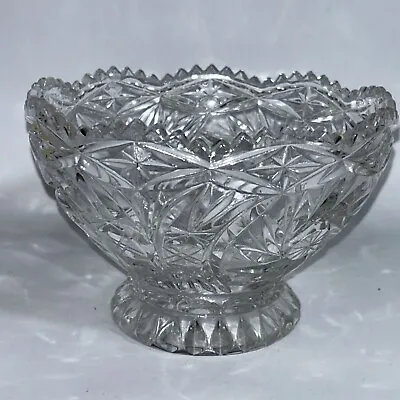 Buy Lead Crystal Pedestal Bowl, Sawtooth, Scalloped Rim, 11 Cm Tall • 19£