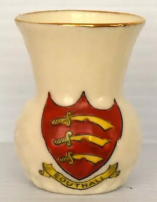 Buy Crested China: Southall (london) Crest: Arcadian China Thistle Vase-agent Stamp • 4.99£