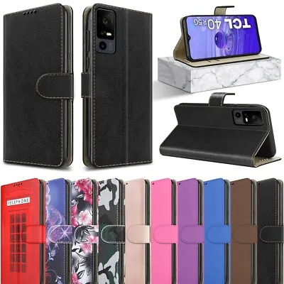 Buy For TCL 40R 5G Case, Slim Leather Wallet Magnetic Shockproof Stand Phone Cover • 5.95£