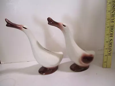 Buy PAIR OF ROCKY MOUNTAIN POTTERY HANDMADE GEESE FIGURES Pine Cone 8  Tall Ducks • 7.64£