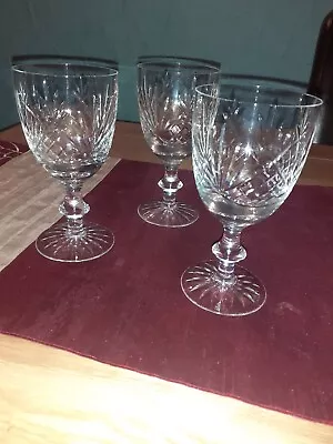 Buy 3 Edinburgh Crystal IONA Large Wine Glasses 5.75 Inches • 15£