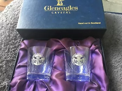 Buy Gleneagles 2 Crystal Whisky Tumblers In Box. -  Marked Scottish Indoor Bowling • 10.99£