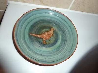 Buy Art Studio Wold- Routh ,beverley Pottery 15 Cm Dish & Relief Pheasant Bird Image • 18£