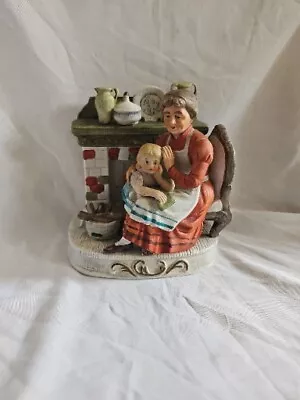 Buy Capodimonte Style  Figurine Ornament Mother And Child By Fire Place  • 5£