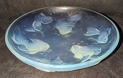 Buy Sabino France Opalescent Glass Footed Large Bowl, Double Signed Koi Design 9.75  • 288.58£